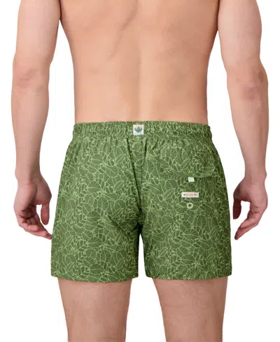 Sunset And Vines Men's Leaf-pattern Woven Swim Trunks