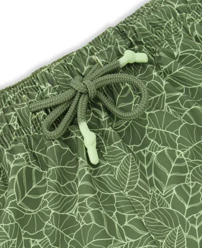 Sunset And Vines Men's Leaf-pattern Woven Swim Trunks