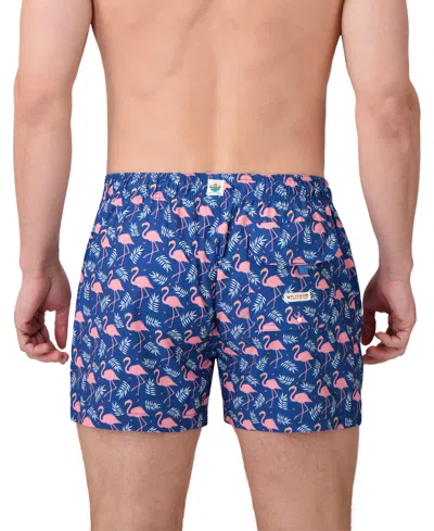 Sunset And Vines Men's Flamingo-pattern Woven Swim Trunks