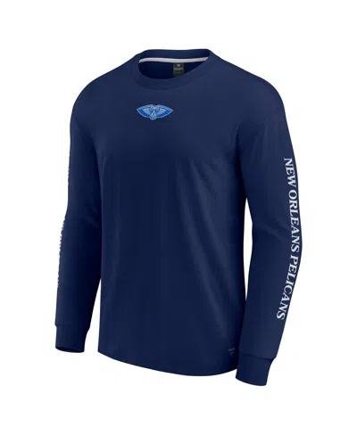 Fanatics Men's Navy New Orleans Pelicans Elements Strive Long Sleeve T-shirt In Blue