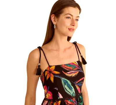 Vince Camuto Floral Tiered Maxi Dress In Brown