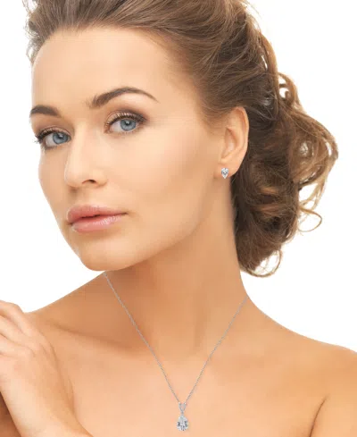Macy's 2-pc. Set Lab Grown White Sapphire Pear Pendant Necklace & Matching Stud Earrings (2-1/5 Ct. T.w.) I