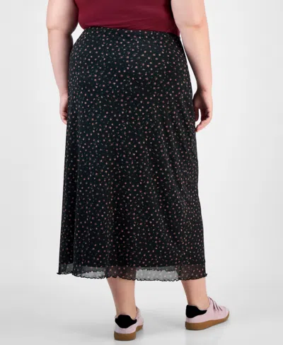 Hippie Rose Trendy Plus Size Pull-on Mesh Midi Skirt