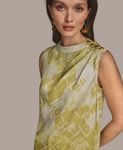 Donna Karan Petite Shoulder-button Sleeveless Top