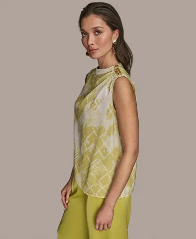Donna Karan Petite Shoulder-button Sleeveless Top