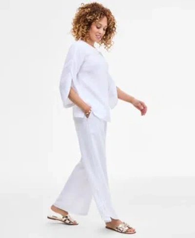 Jm Collection Womens Split Sleeve Gauze Top Tulip Hem Gauze Pants Exclusively At Macys