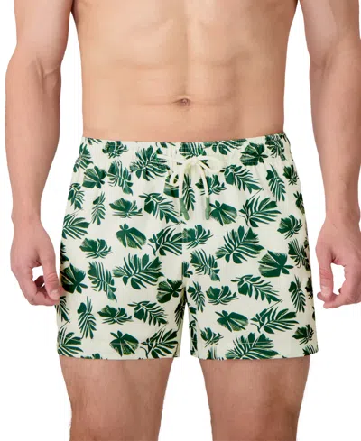 Sunset And Vines Men's Leaf-print Woven Swim Trunks