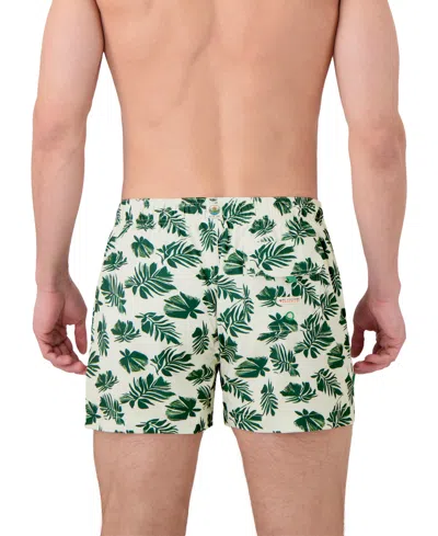 Sunset And Vines Men's Leaf-print Woven Swim Trunks