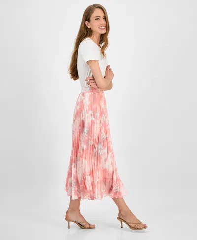 Hugo Boss Women's Printed Pleated Midi Skirt In Multi