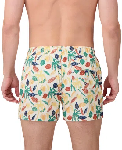 Sunset And Vines Men's Leaf-pattern Woven Swim Trunks