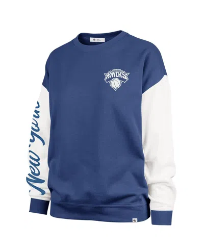 47 Brand '47 Blue New York Knicks Rise Andie Oversized Pullover Sweatshirt In Blue