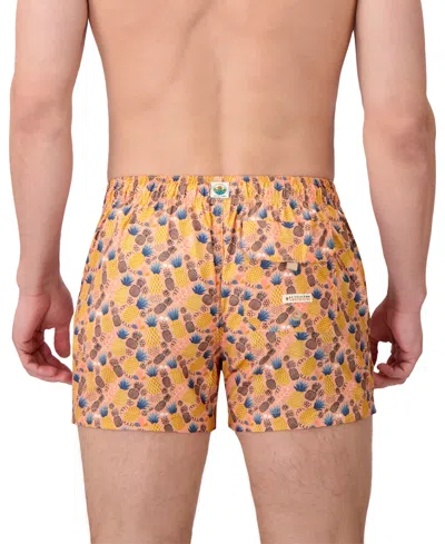 Sunset And Vines Men's Pineapple-pattern Woven Swim Trunks