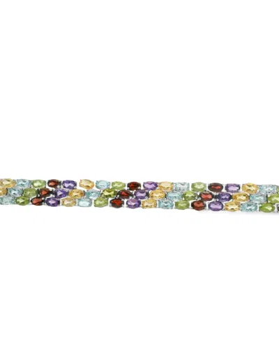 Macy's Multi-gemstone Flex Bracelet (25-7/8 Ct. T.w.) In Sterling Silver