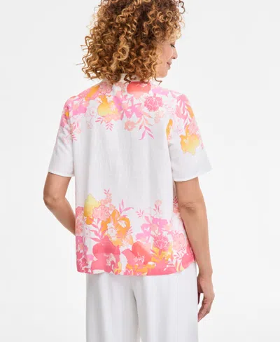Jm Collection Women's Printed Linen-blend Pants, Exclusively At Macy's