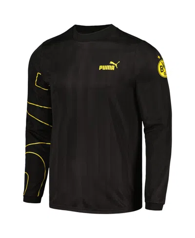 Puma Men's Black Borussia Dortmund Ftbl Statement Long Sleeve T-shirt