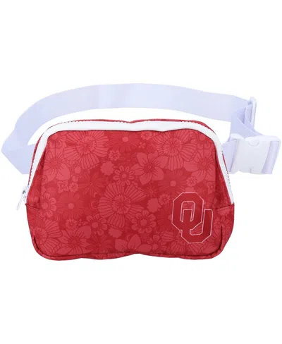 Zoozatz Oklahoma Sooners Floral Print Fanny Pack In Red