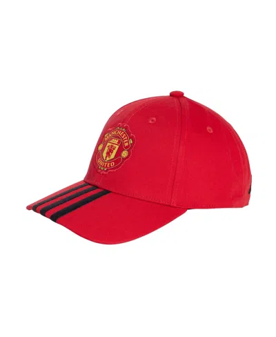 Adidas Originals Men's And Women's Red Manchester United 3-stripe Dad Adjustable Hat
