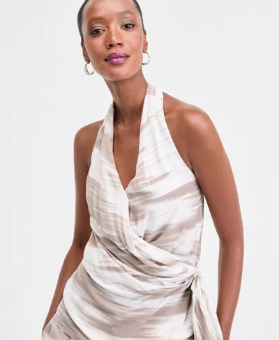Inc International Concepts Women's Printed Wrap Top, Exclusively At Macy's