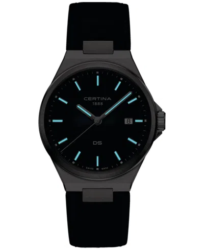 Certina Men's Swiss Ds-7 Blue Leather Strap Watch 39mm