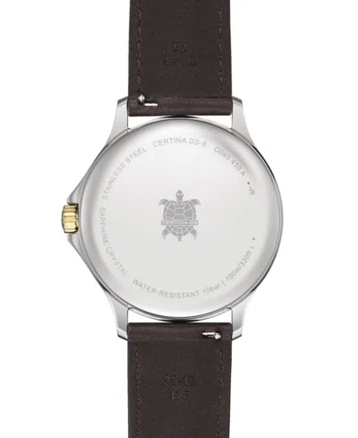 Certina Men's Swiss Ds-8 Brown Leather Strap Watch 40mm