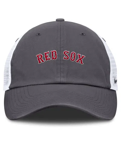 Nike Men's Gray Boston Red Sox Wordmark Club Adjustable Trucker Hat In Gray