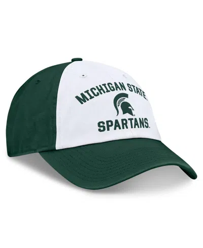 Top Of The World Men's White/green Michigan State Spartans Heritage Weston Adjustable Hat In Green