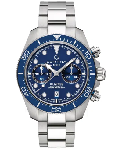 Certina Men's Swiss Automatic Chronograph Ds Action Stainless Steel Bracelet Watch 45mm