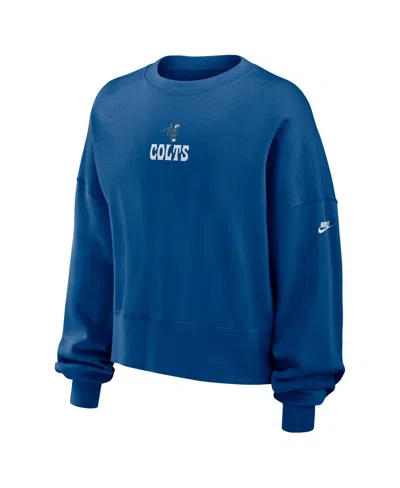 Nike Women's Royal Indianapolis Colts Oversized Rewind Pullover Sweatshirt