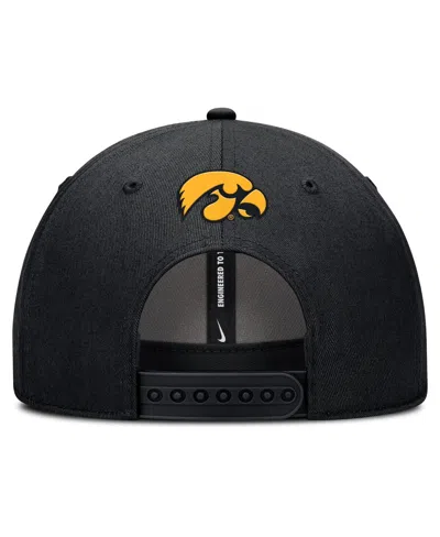 Nike Men's Black Iowa Hawkeyes Rise Practice Adjustable Hat In Black