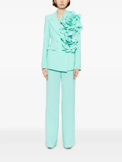 Saiid Kobeisy Floral Tailored Blazer In Blue