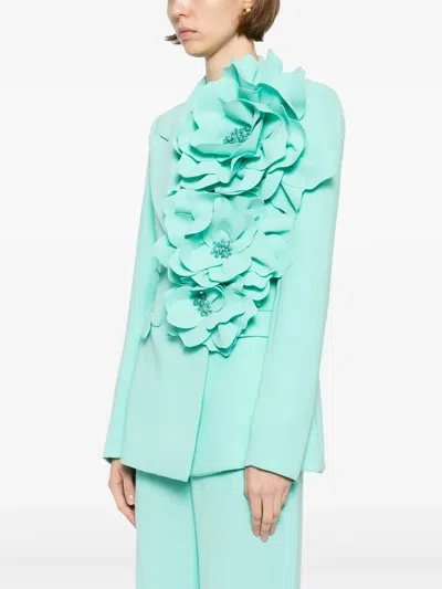 Saiid Kobeisy Floral Tailored Blazer In Blue
