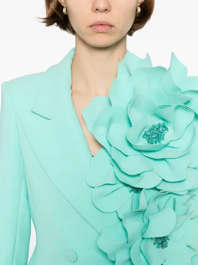 Saiid Kobeisy Floral Tailored Blazer In Blue