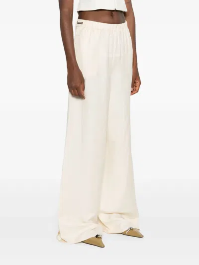 Max Mara Linen-blend Wide-leg Trousers In Neutral