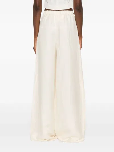 Max Mara Linen-blend Wide-leg Trousers In Neutral