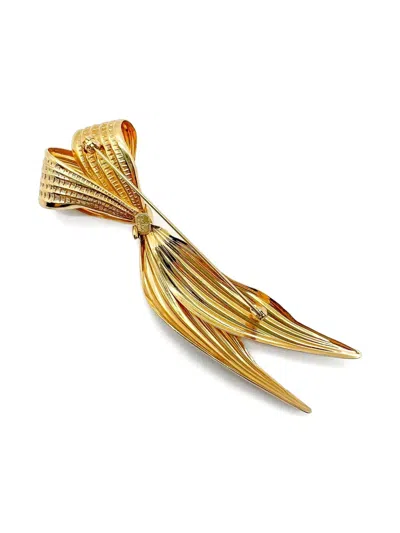Pre-owned Dior 1970s Elongated Bow Brooch