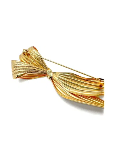 Pre-owned Dior 1970s Elongated Bow Brooch
