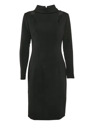 Pre-owned Gianfranco Ferre Cotton Mock-collar Dress In Black