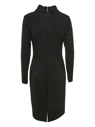 Pre-owned Gianfranco Ferre Cotton Mock-collar Dress In Black