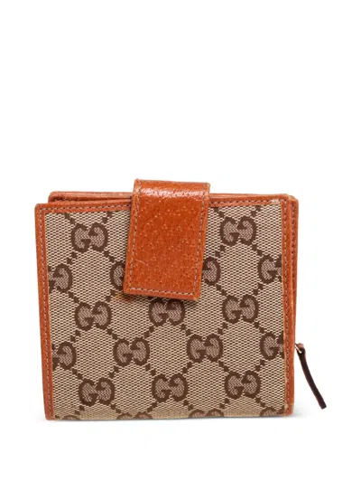 Pre-owned Gucci Gg Monogram Leather Wallet