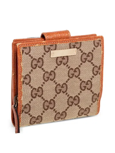 Pre-owned Gucci Gg Monogram Leather Wallet