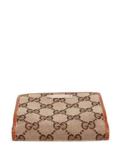 Pre-owned Gucci Gg Monogram Leather Wallet