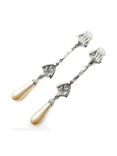 Pre-owned Dior 2000s Crystal Pearl Earrings