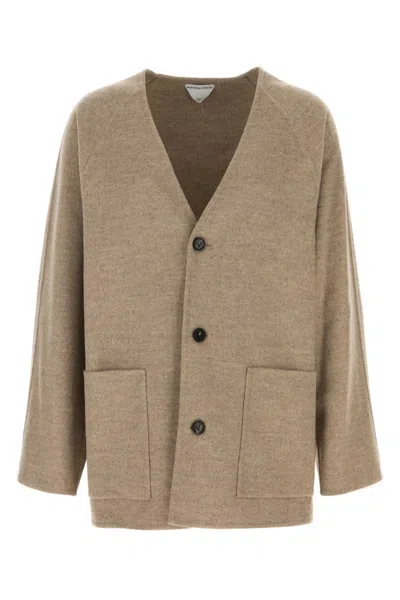 Bottega Veneta Light Double Wool And Cashmere Coat In Neutral