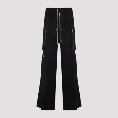 Rick Owens Wide-leg Trousers With High Waist And Utility Pockets In Black