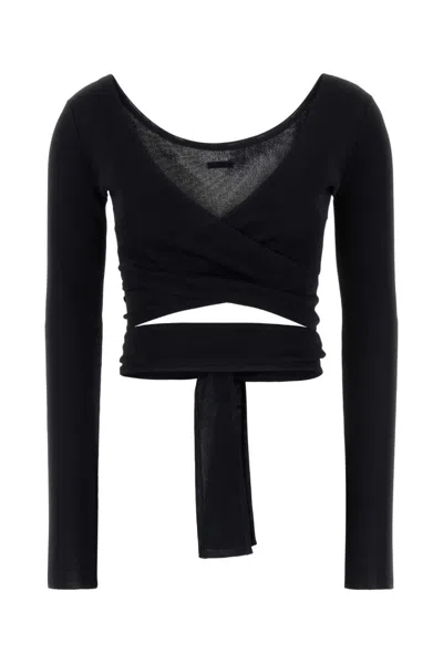 Ferragamo Black Viscose Cardigan In Black