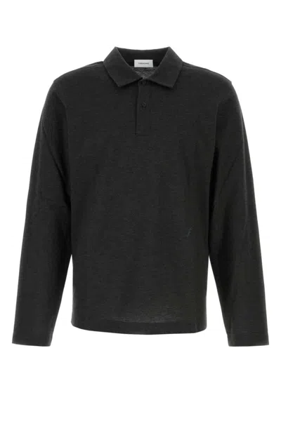 Ferragamo Graphite Cotton Blend Polo Shirt