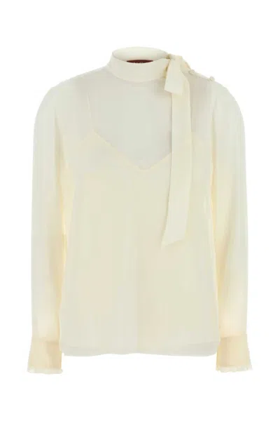 Gucci Ivory Crepe Blouse