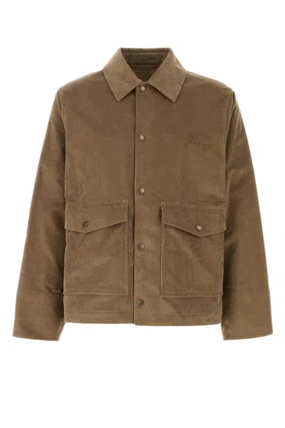 Burberry Khaki Corduroy Jacket In Brown