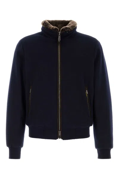 Moorer Wool Blend Bellati Down Jacket In Blue