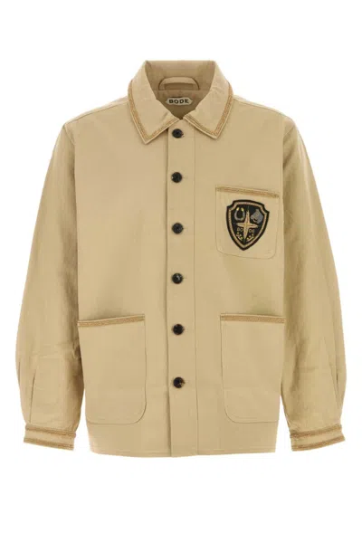 Bode Men Beige Cotton Bullion Jacket In Brown